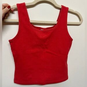 Nike Women’s Sportswear: Knit Cropped Ribbed Scarlet Red Tank Top
